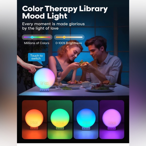 Smart Sunrise Alarm Clock App Control Bluetooth Charger - Picture 7 of 10